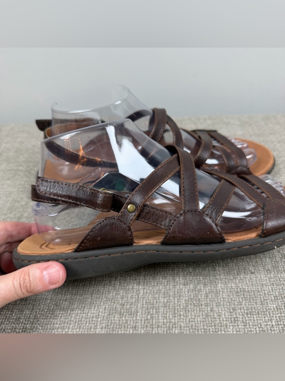 BOC Born Sandals Women’s 9 Altheda Criss Cross Strappy Brown Flats Comfort Boho - Picture 5 of 10